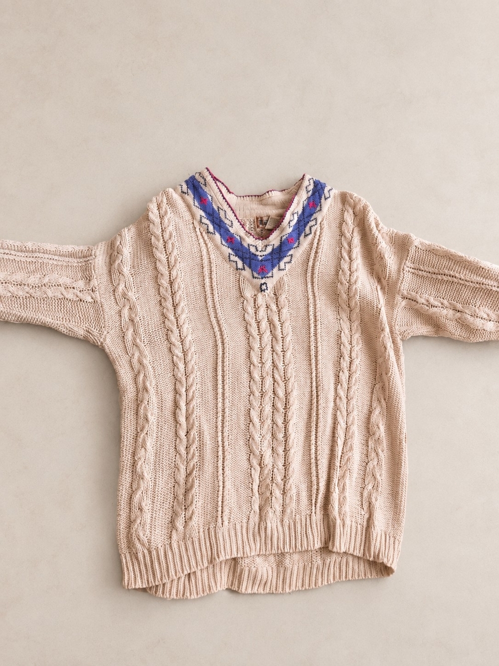 Vintage 90s Aรฉropostale Womenโs Cable-Knit V-Neck Pullover Sweater Long Sleeve